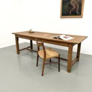 Solid oak farmhouse table, 1970s