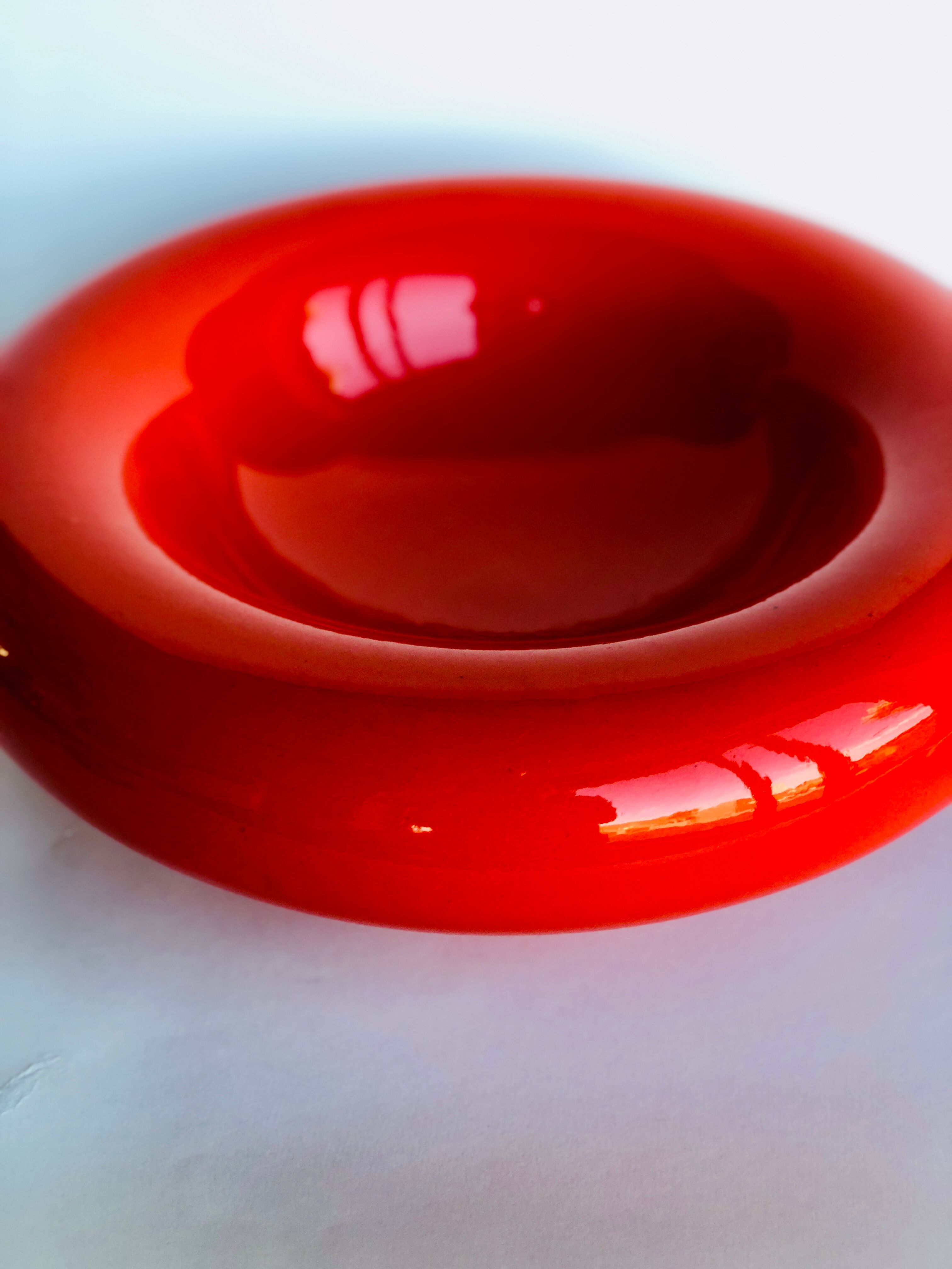 Round dish space age - vintage - orange