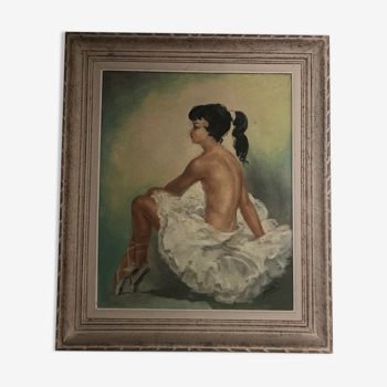 20th century painting, follower of Jean Gabriel Domergue, dancer