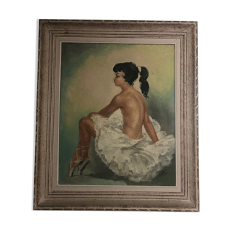 20th century painting, follower of Jean Gabriel Domergue, dancer