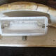 Suite of 4 wall lamps, plaster, painted faux-marble