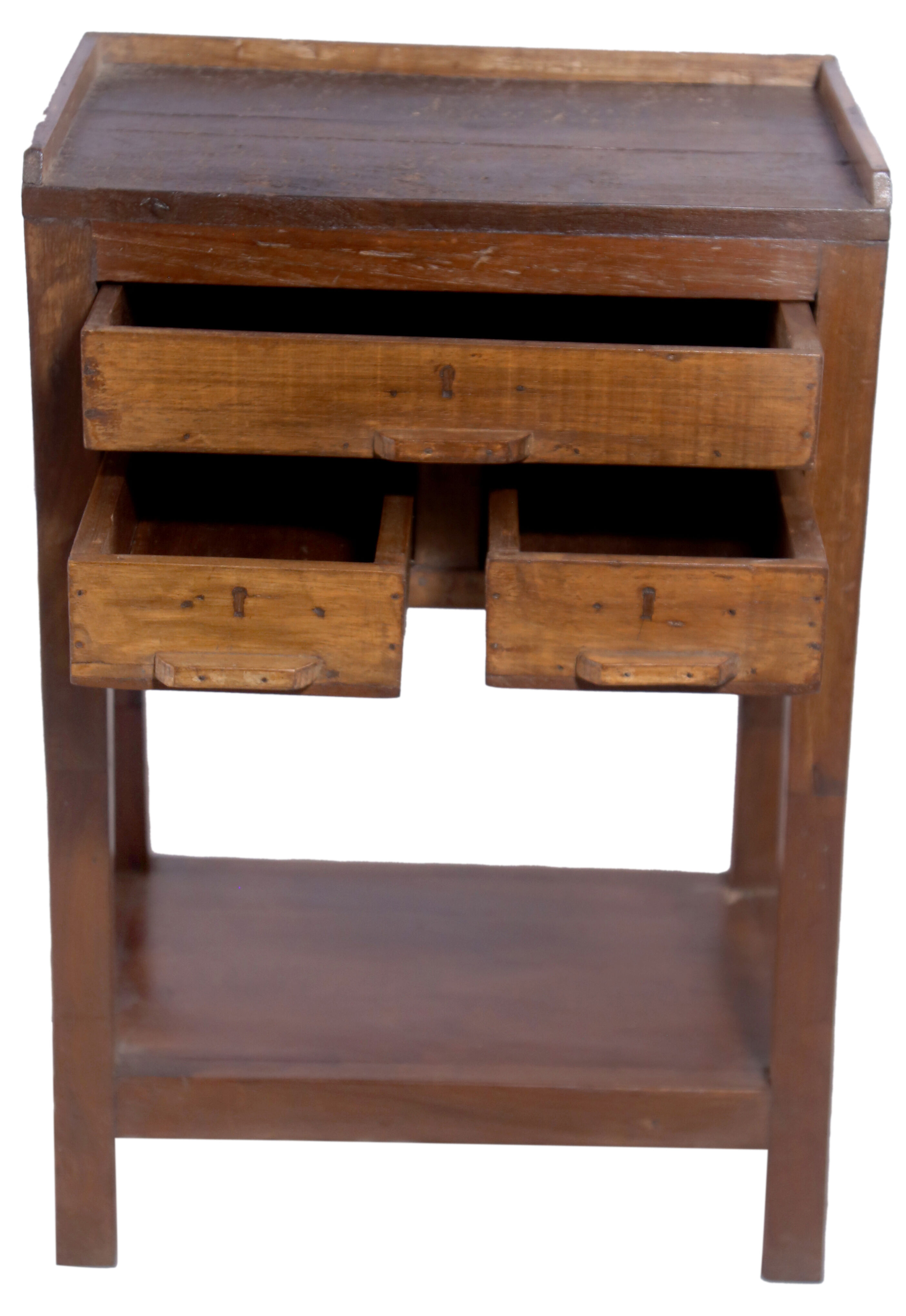 Old Burmese teak bedside furniture