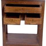 Old Burmese teak bedside furniture