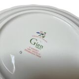 Gien earthenware dessert plate with bird of paradise motif