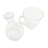 Set of a wine decanter and a glass water pitcher