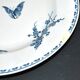 Sarreguemines round plate CARMEN blue butterfly dragonfly earthenware ironstone