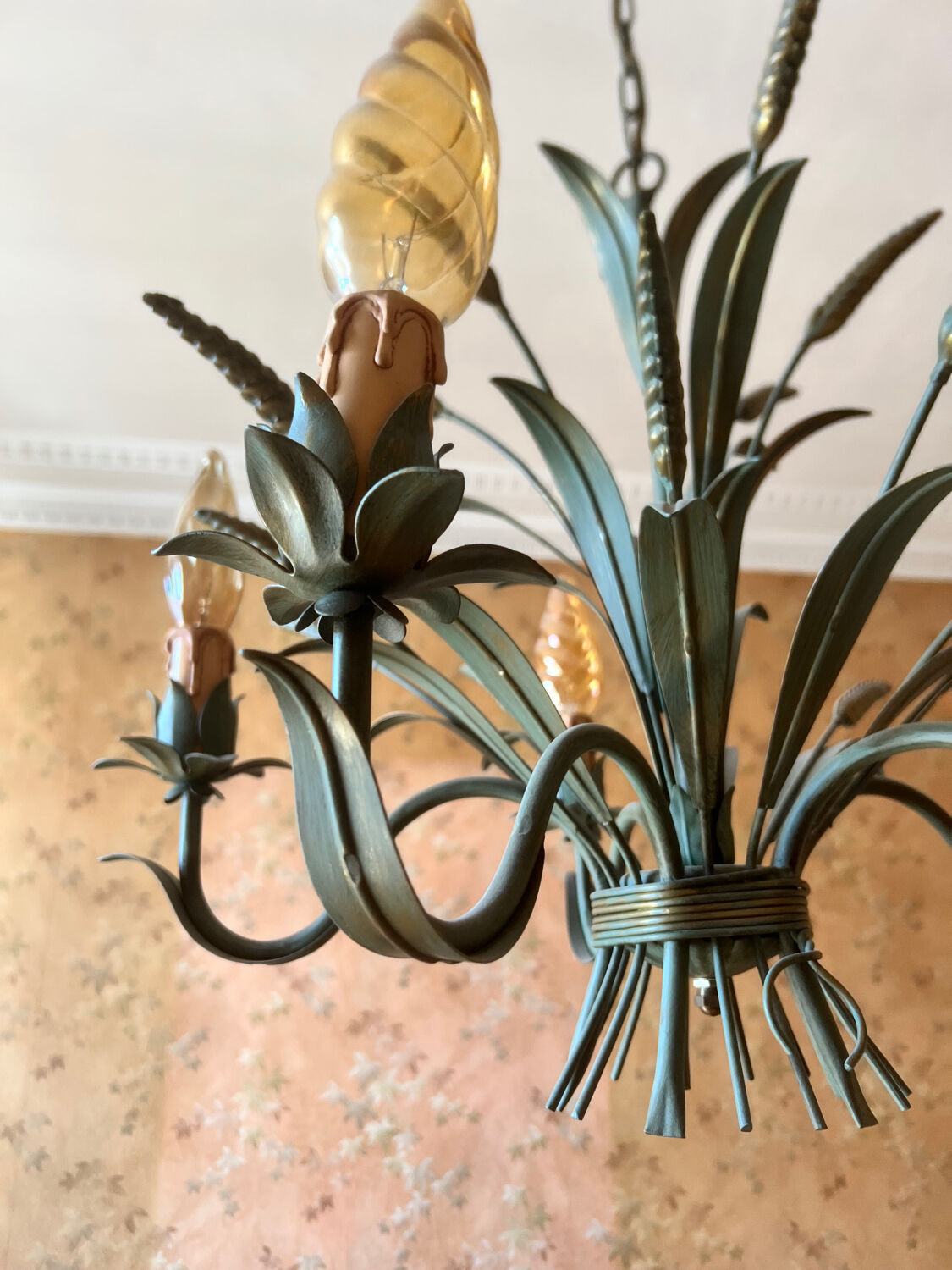 Vintage ear of wheat chandelier