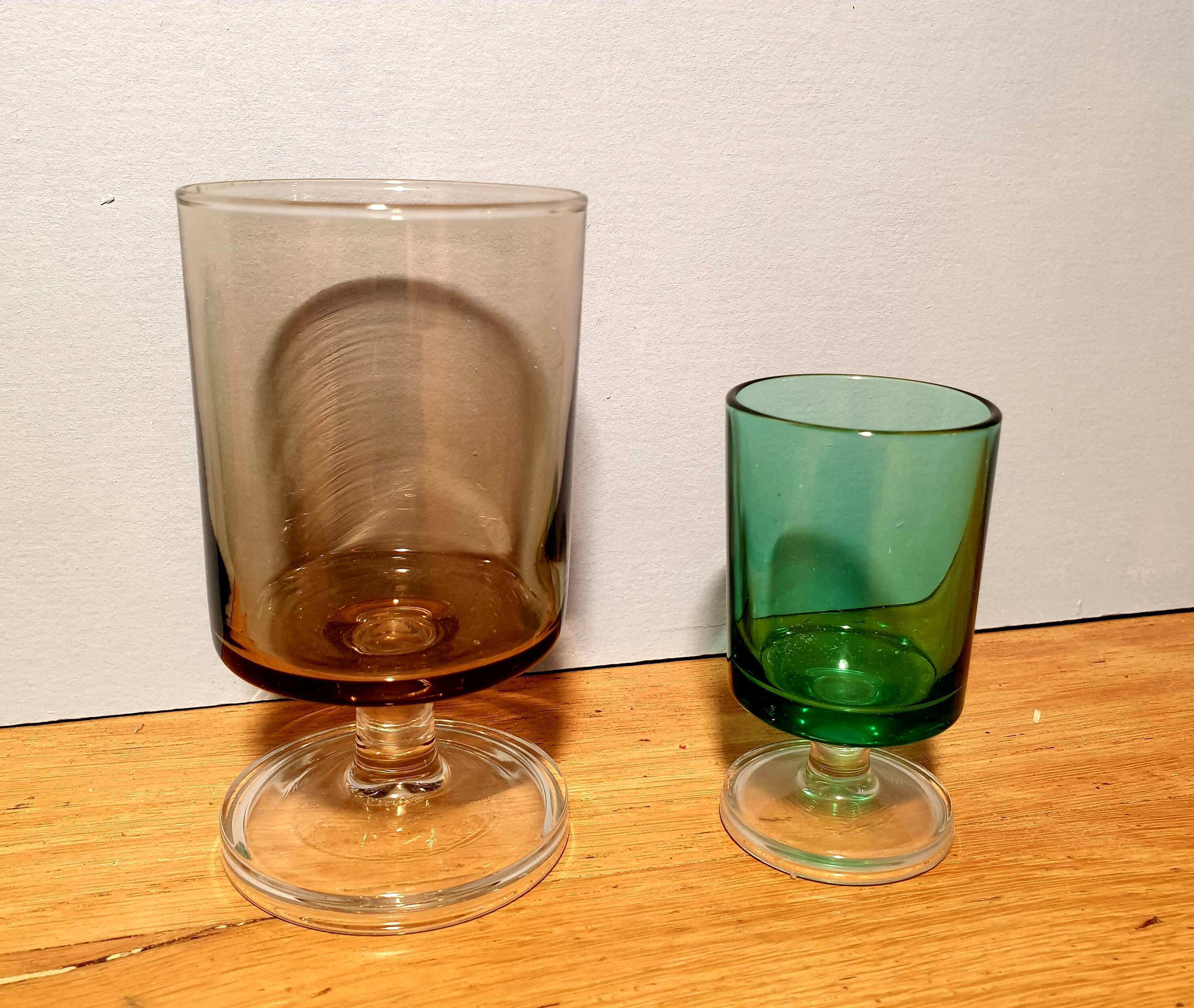 Six 70's liqueur glasses