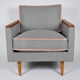 Mid-century original armchair Cube, 1970s,  restored, pied de poule