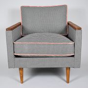 Mid-century original armchair Cube, 1970s,  restored, pied de poule