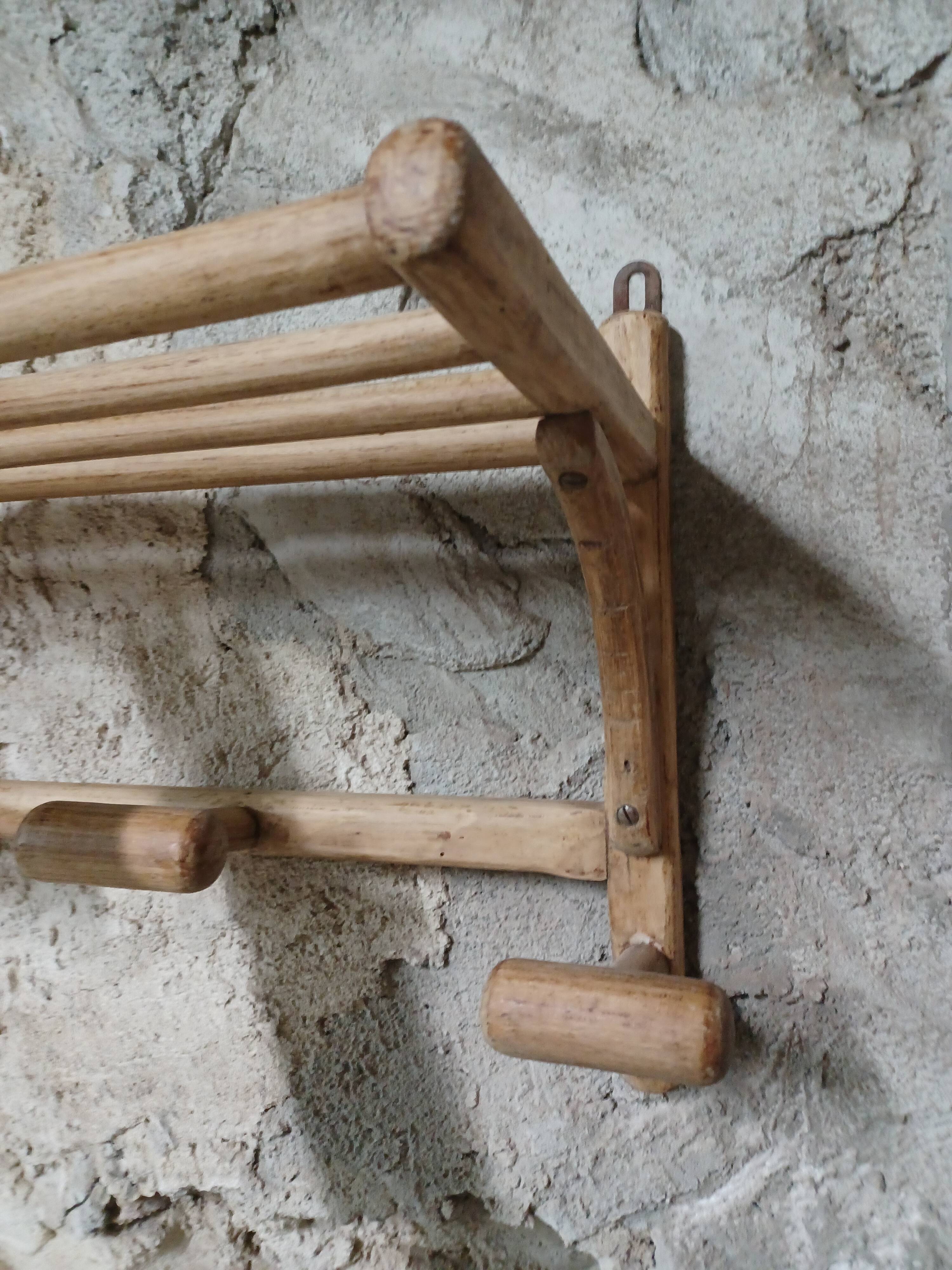 Gyf 1950s curved wooden coat hanger