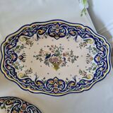 Vintage Rouen porcelain soup tureen with underplate, hand-painted