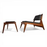 Hunting Chair lounge chair with ottoman by Heinz Heger for PGH Erzgebirgisc