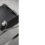 Vintage minimalist chair in Italian leather, 1980s.