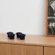 Set of cobalt candle holders, French design, 1970s, manufactured in Reims