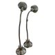 Pair of vintage chrome metal desk lamps with adjustable goosenecks.