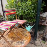 Vintage camping armchair and stool