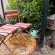 Vintage camping armchair and stool