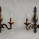 Pair of French vintage bronze traditional  art nouveau double wall lights