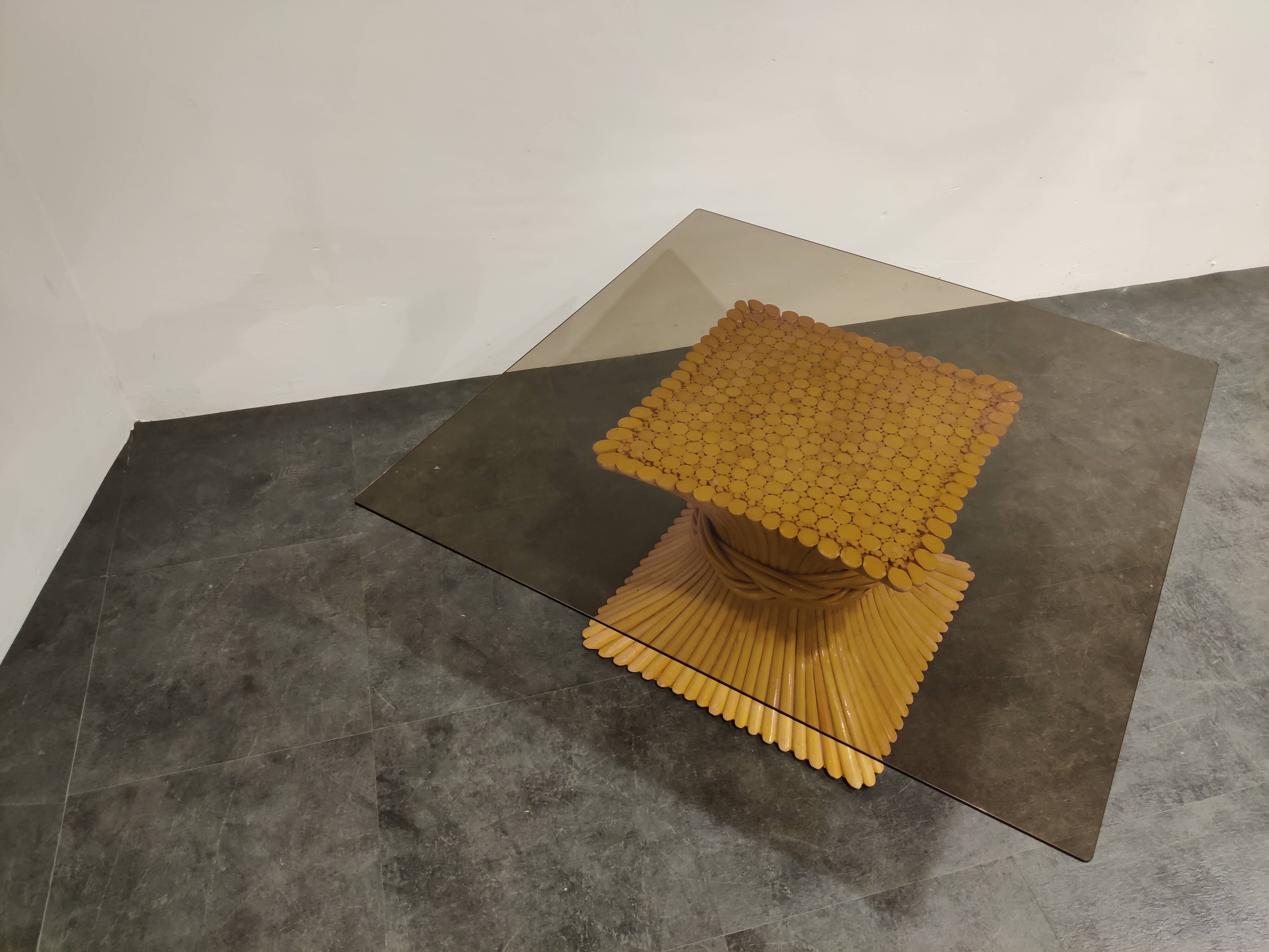Bamboo coffee table by McGuire, 1980s
