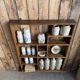 Vintage wall shelf in oak