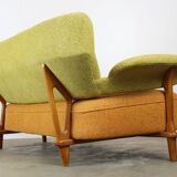F109 lounge furniture with armchair and matching sofa by Theo Ruth for Artifort, 1950