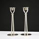 Pair of silver-plated brass candlesticks by Paolo Portoghesi