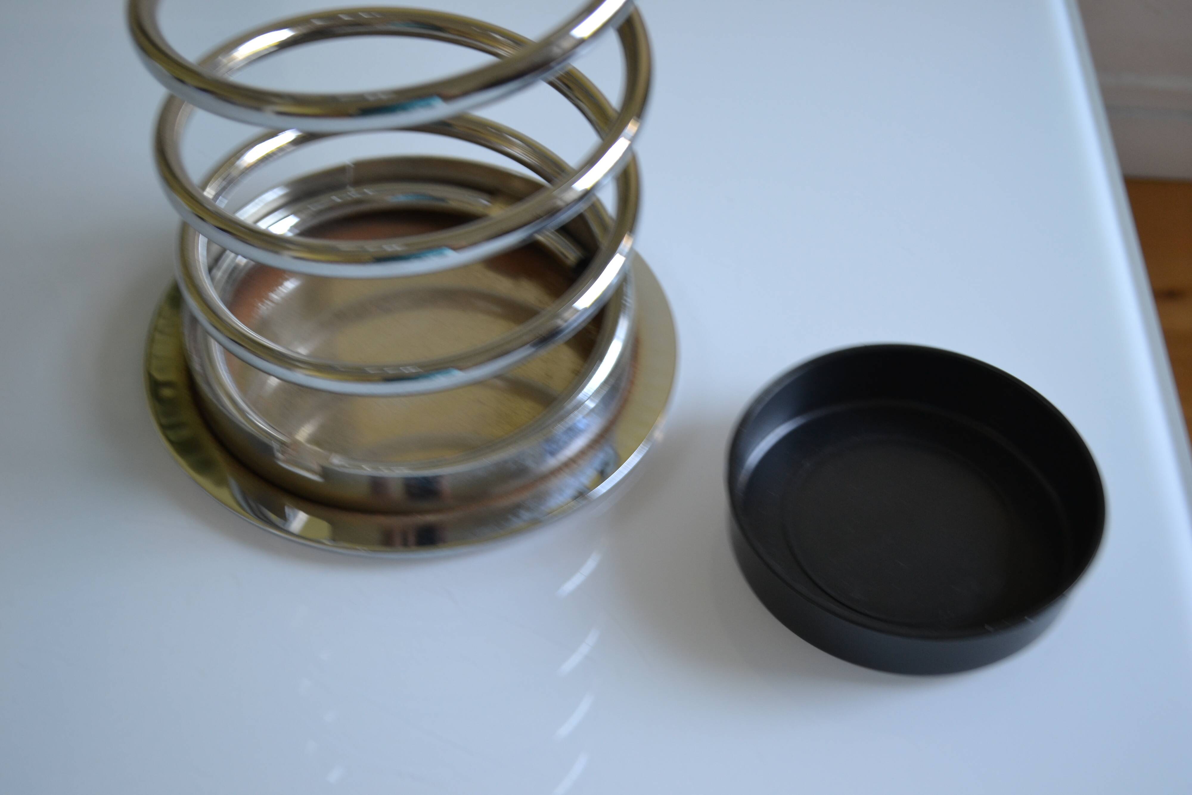 Chrome metal spring umbrella holder