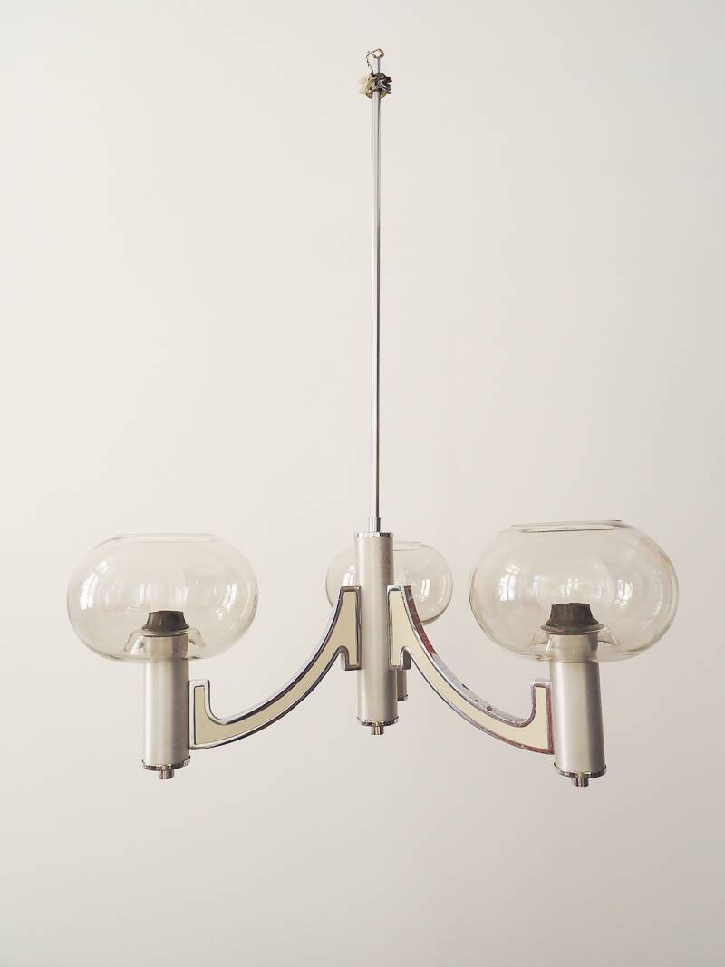Chandelier with 3 lights by Gaetano Sciolari – Italian design from the 1970s.