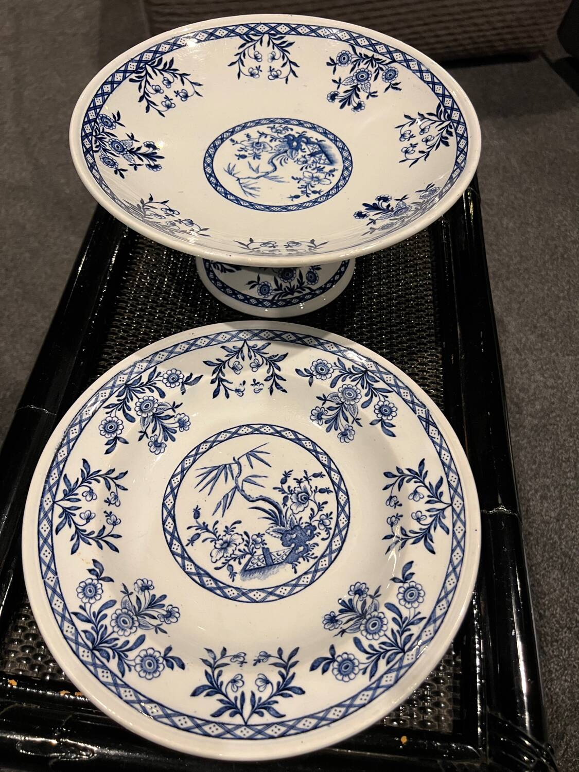 Luneville plate and compote dish