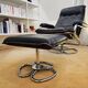 Fauteuil cuir et son ottoman
