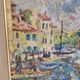 Oil painting on canvas Landscape - Port of Martigues signed Michel 1961