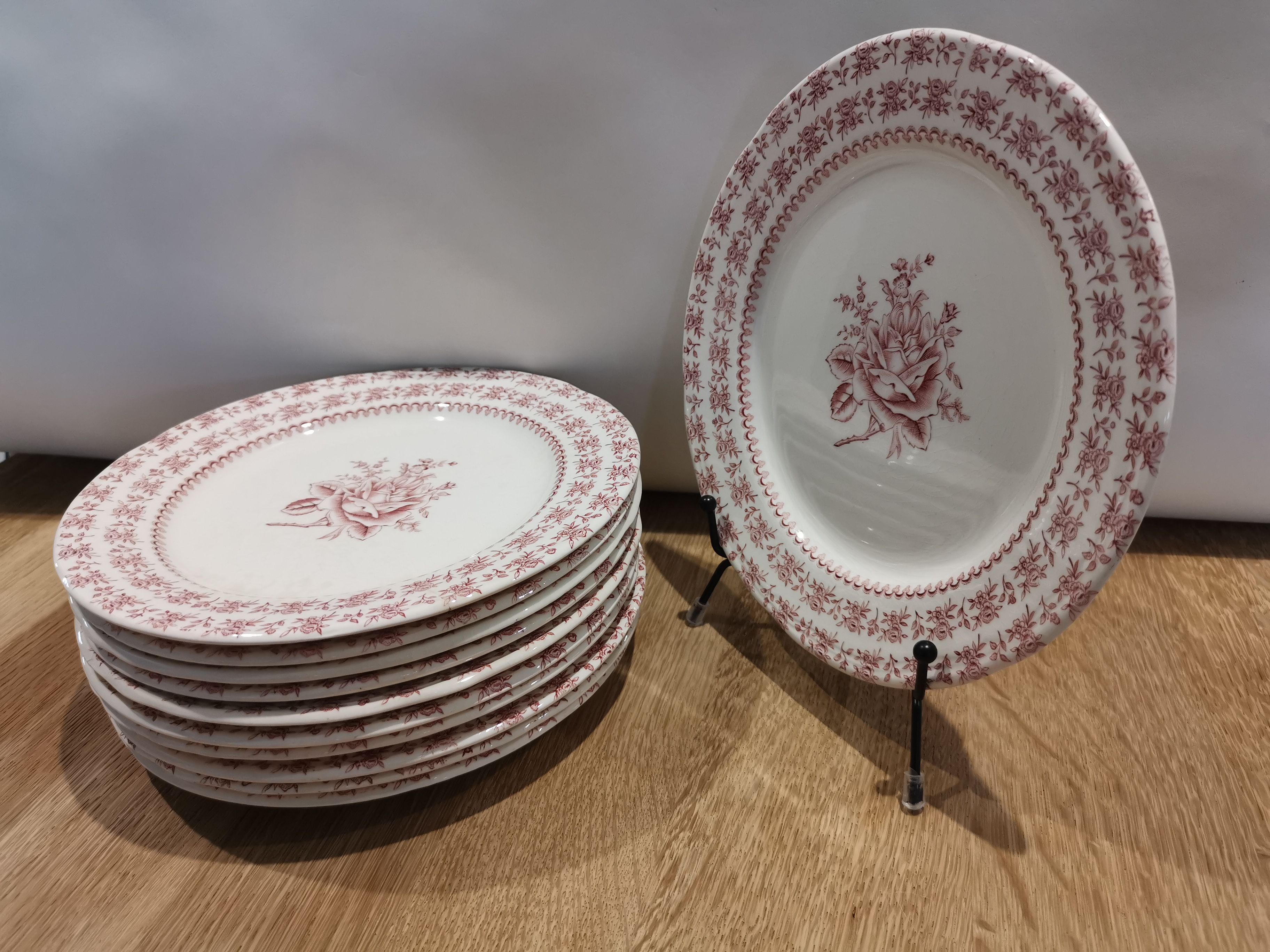 Set of 11 old Lunéville dessert plates