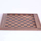 Antique wooden checkers and chess board, 1920s