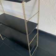 Etagère String murale noir et doré, 1960