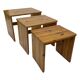 Tables gigognes vintage en bois de pin, tables d'appoint mimiset, lot de 3