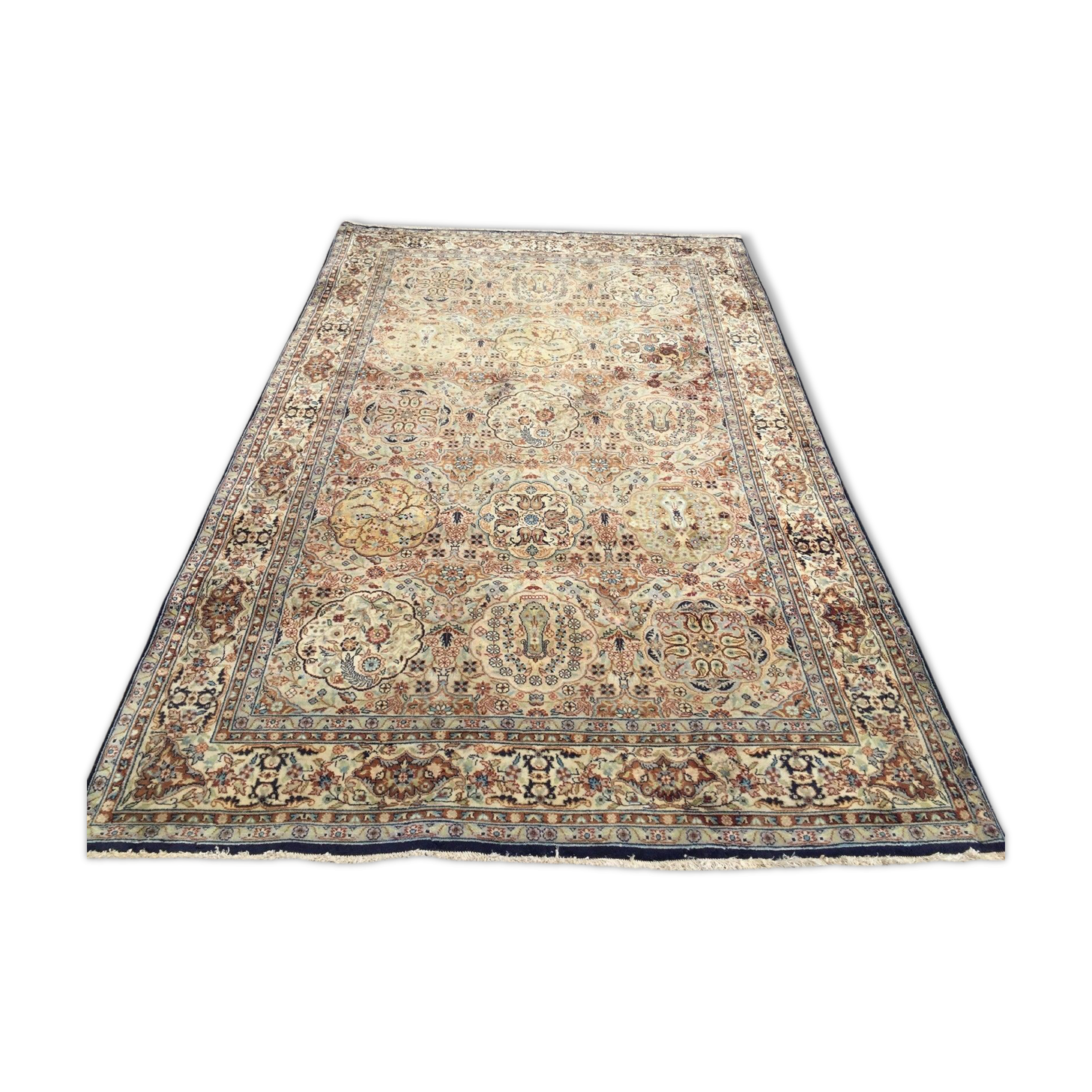 Antique Persian HandMade Veg Dye Wool Rug 225x139cm