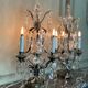 Pair of bronze and cut crystal girandoles circa 1900