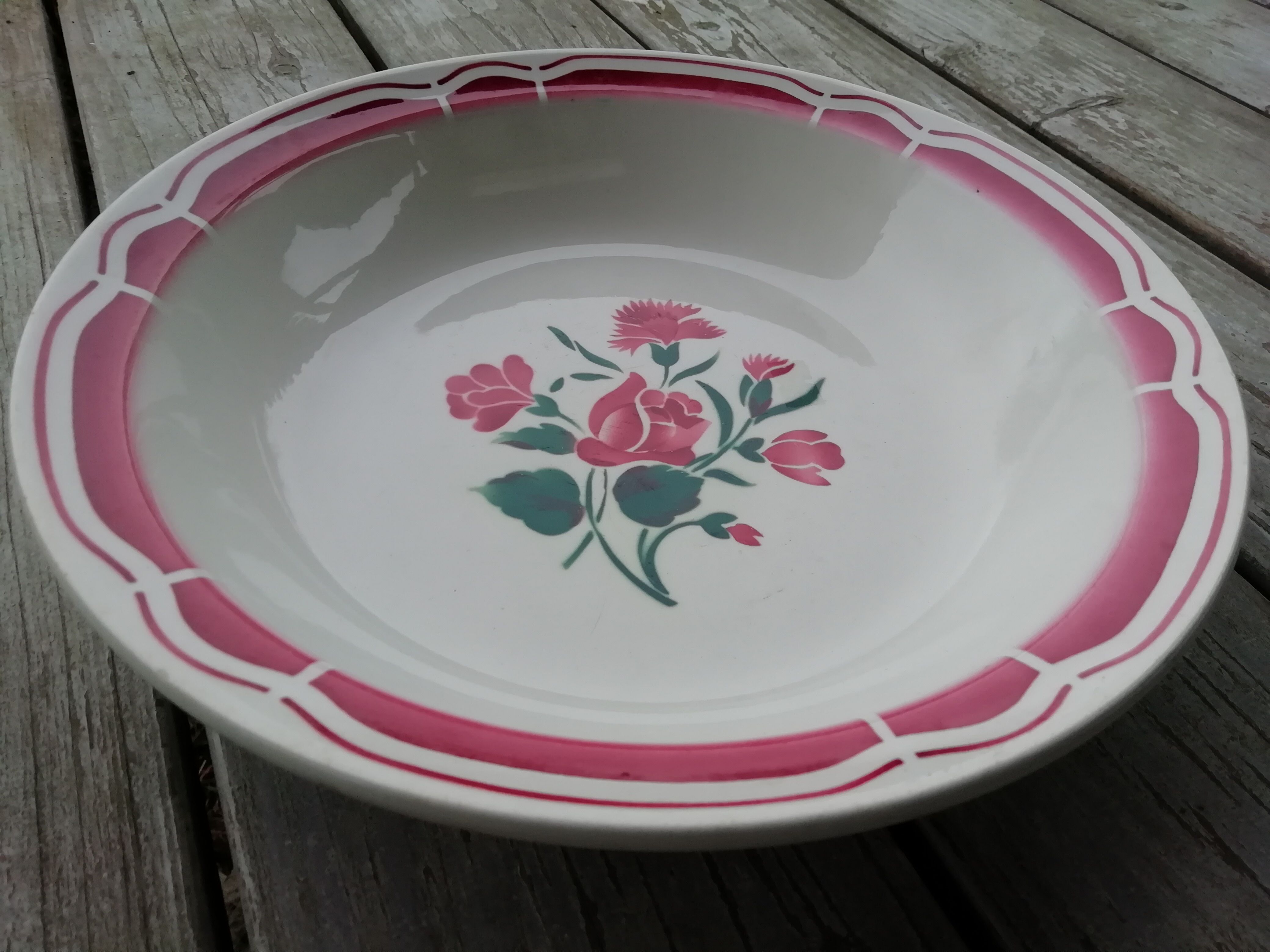 Lot de 2 plats ronds décor fleuri