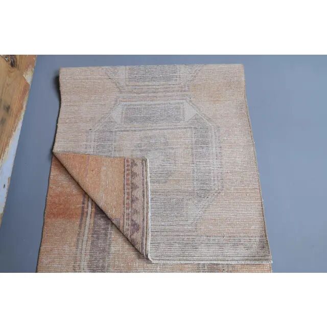 Vintage Orange Natural Turkish Hand-Knotted Runner 80x329