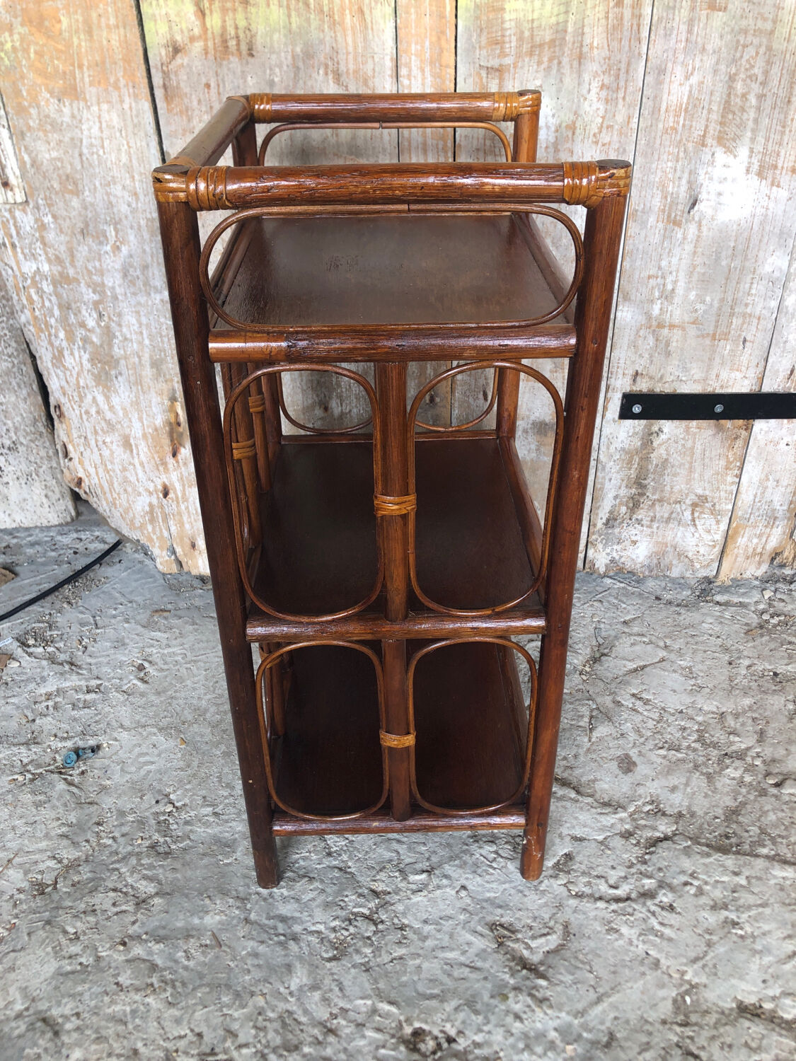 Rattan accent furniture vintage shelves #a232