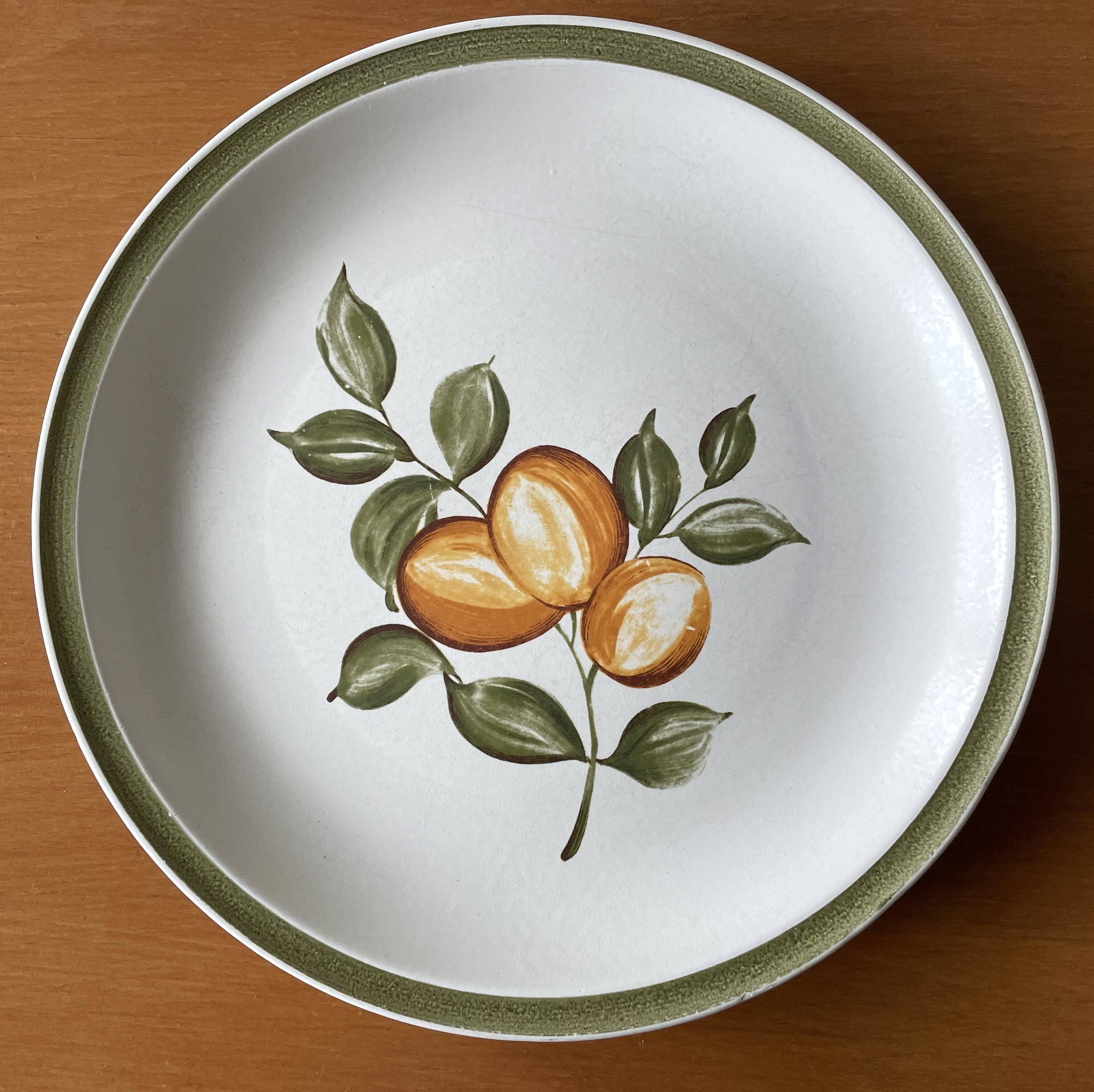 5 old Gien earthenware flat plates