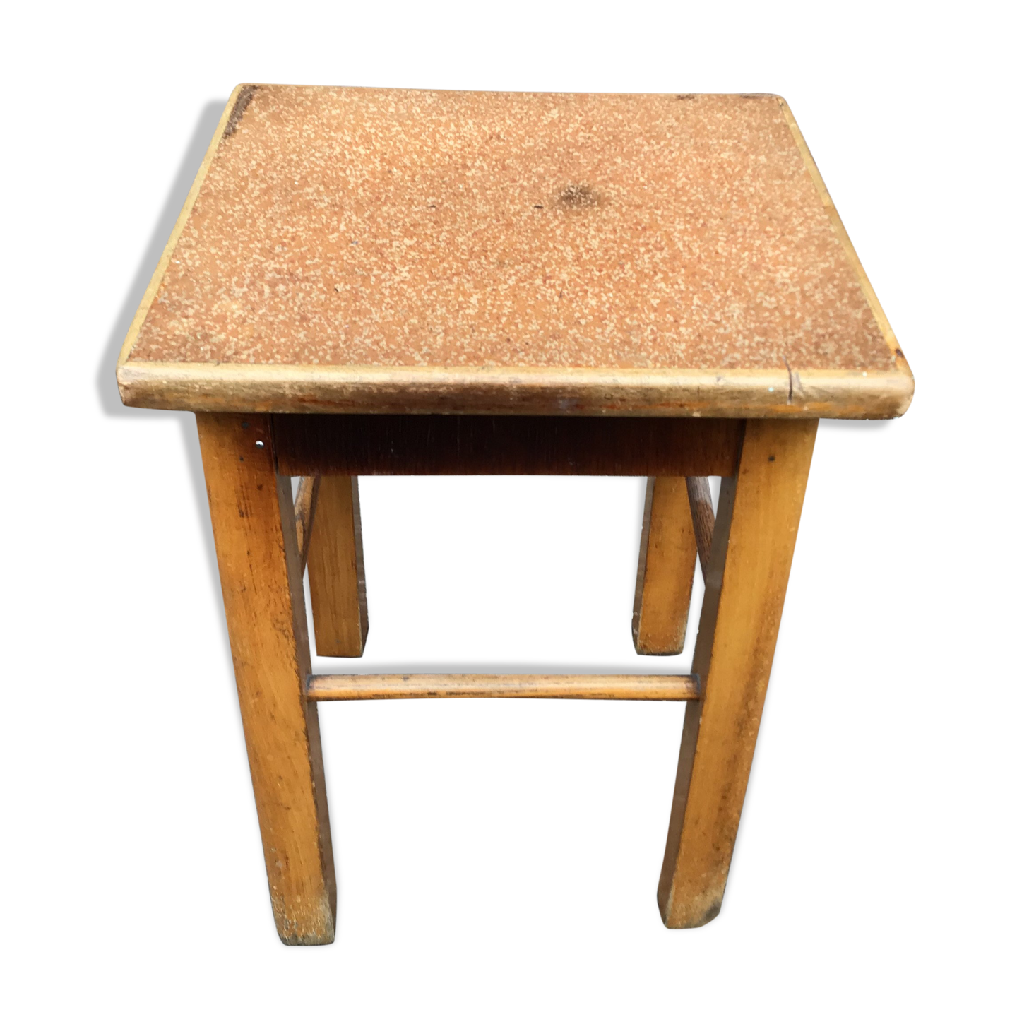 Tabouret de ferme en bois rustique vintage