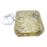 Amber glass wall lamp vintage flowers