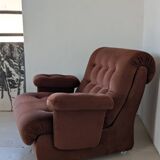 Fauteuil space age,en velours côtelé des années 70