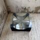 Table basse socle moulé et chrome, années 70