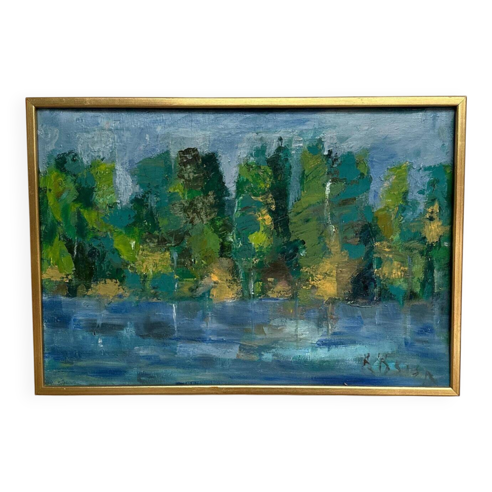 Original Oil On Canvas – “Landscape” By K. Osian – Signed – Vintage