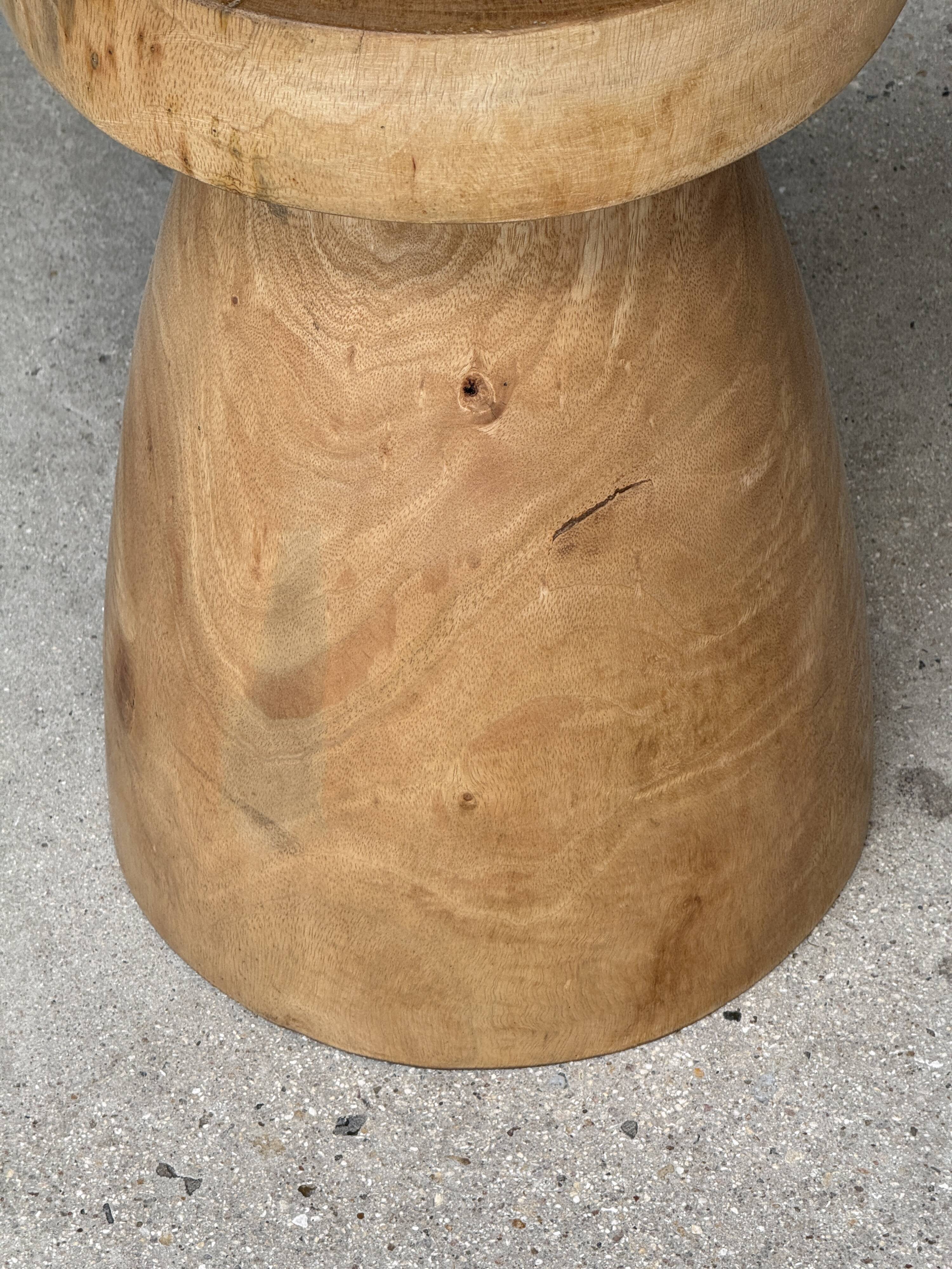 Stool, side table, end table in natural solid mango wood.