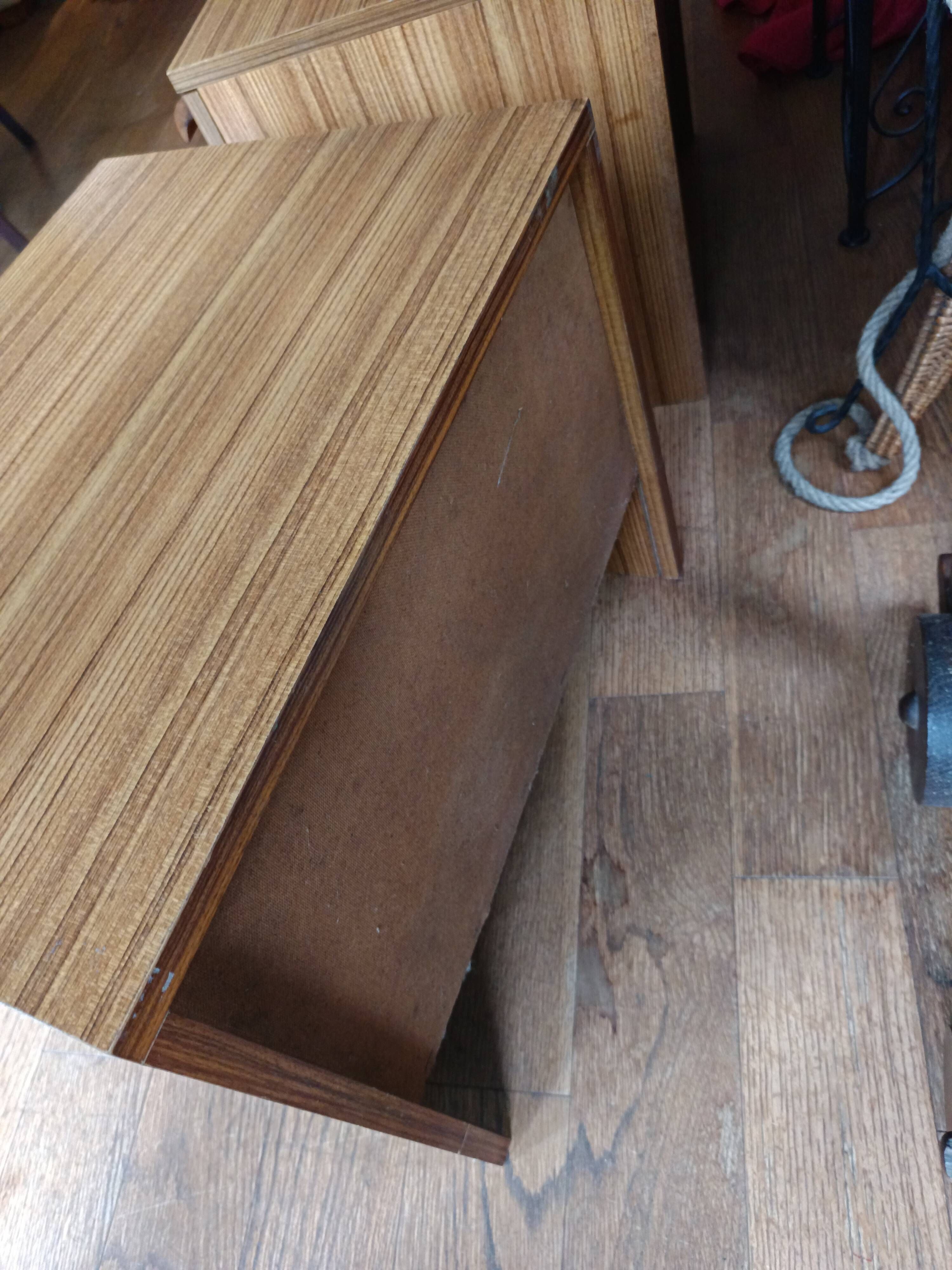 vintage bedside tables in elm by Simat Doubinski Brothers