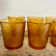 Lot de 6 verres ambrés Lever vintage